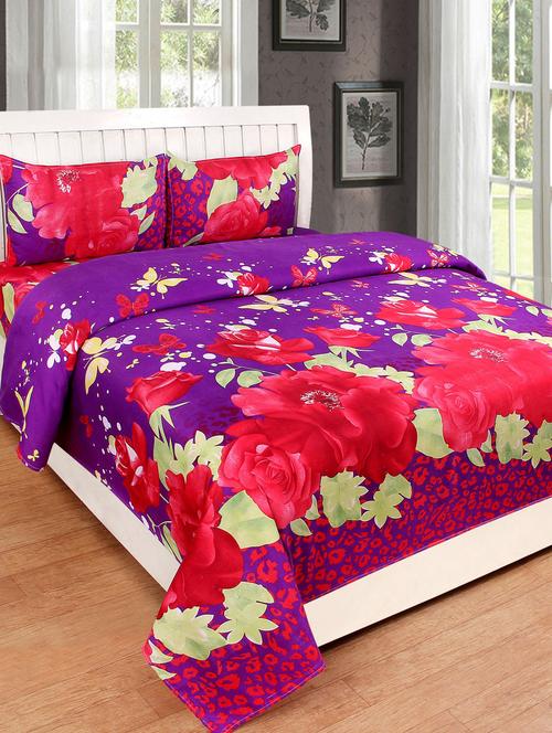 3D 140 TC DOUBLE BEDSHEET WITH 2 PILLOW COVERS - 14913447 - Very Small Image - 1