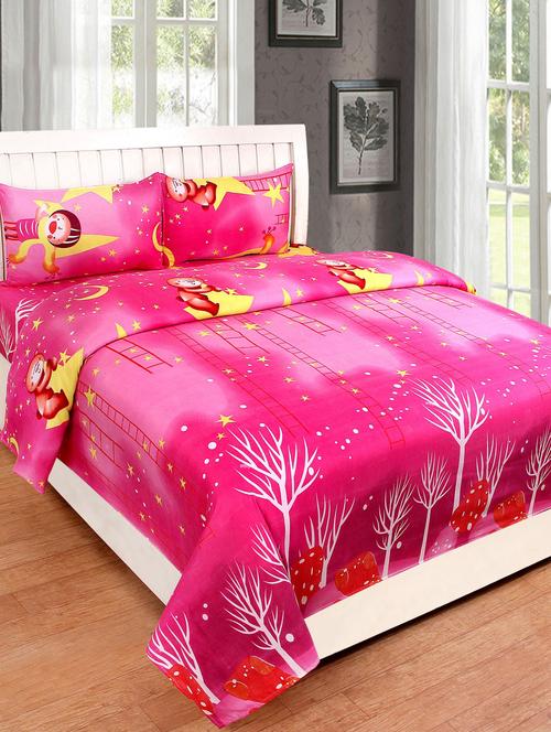3D 140 TC DOUBLE BEDSHEET WITH 2 PILLOW COVERS - 14913451 - Very Small Image - 1