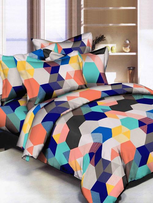 140 TC Double Bedsheet with 2 Pillow Covers - 14913586 - Very Small Image - 1