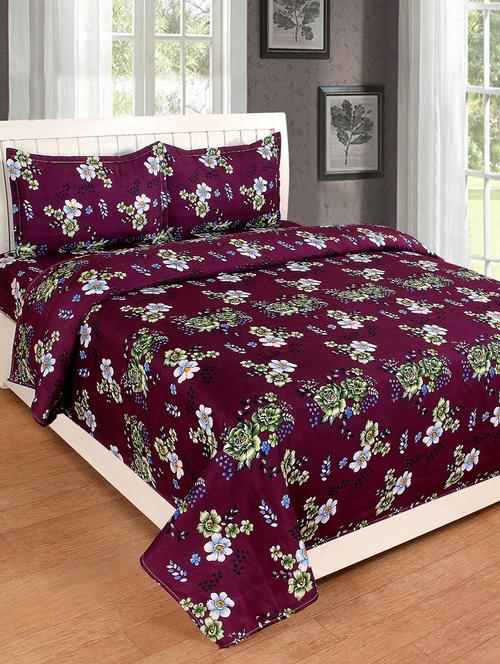 140 TC Double Bedsheet with 2 Pillow Covers - 14913608 - Very Small Image - 1