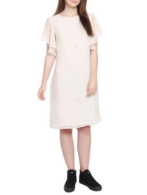 Red couture white georgette shift dress - 14913728 - Very Small Image - 1