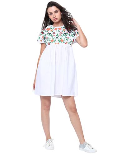 white embroidered empire line dress - 14913940 - Very Small Image - 1