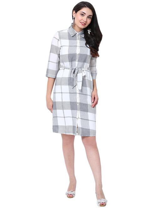 white checkered shirt dress - 14913970 - Very Small Image - 1