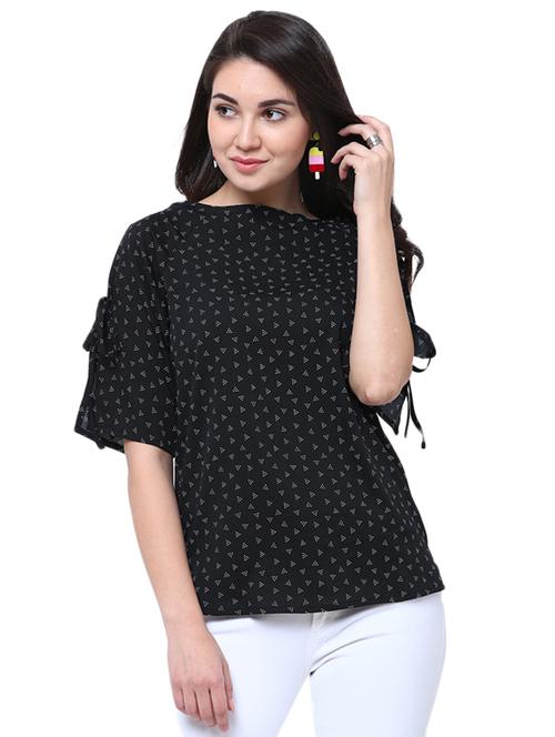 black printed top - 14914045 - Very Small Image - 1