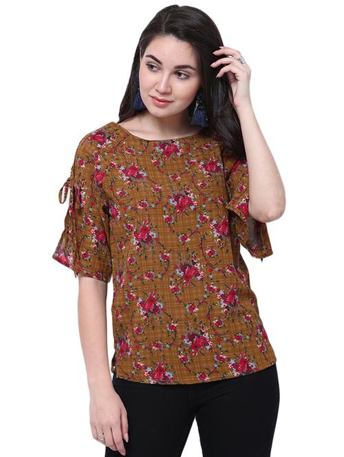 brown floral top - 14914047 - Very Small Image - 1