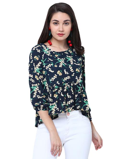 Floral flared asymmetric top - 14914052 - Very Small Image - 1