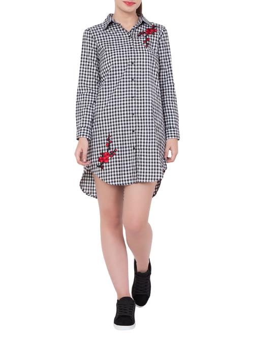 black cotton shirt dress - 14914610 - Standard Image - 1
