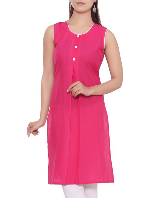 pink cotton kurta - 14914672 - Standard Image - 1