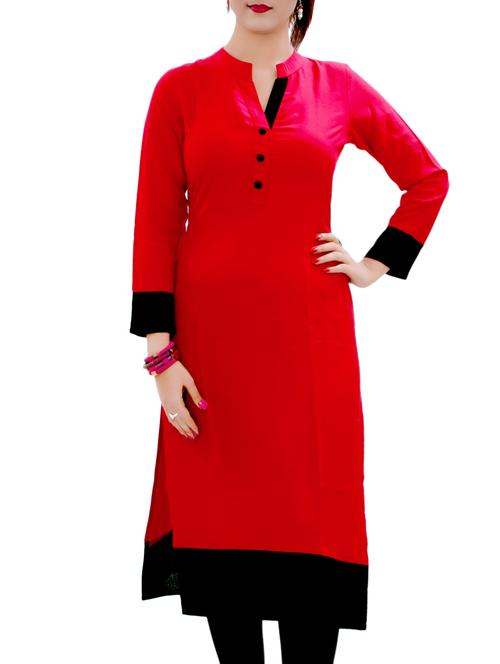 straight color block kurta - 14914686 - Standard Image - 1