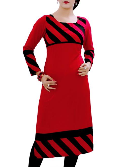 straight color block kurta - 14914687 - Standard Image - 1