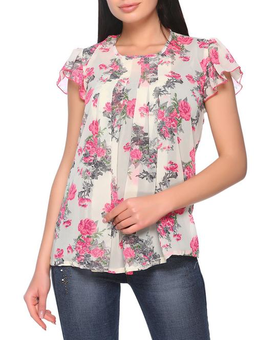 white crepe top - 14914795 - Very Small Image - 1