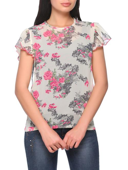 grey crepe top - 14914797 - Very Small Image - 1