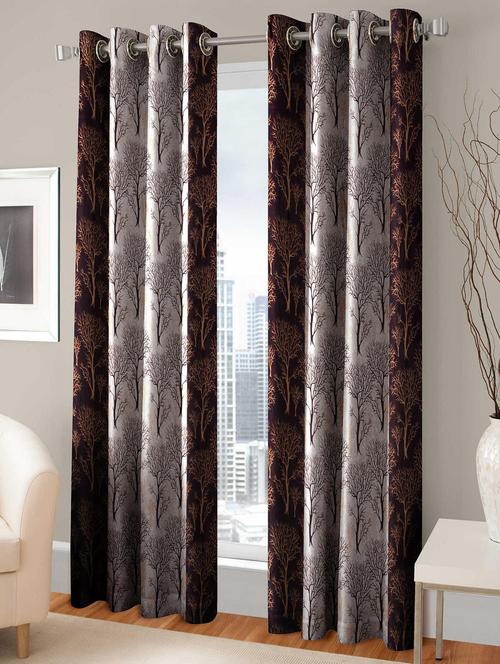 100 % Polyester Eyelet 150 TC Single Door Curtain - 14914896 - Very Small Image - 1