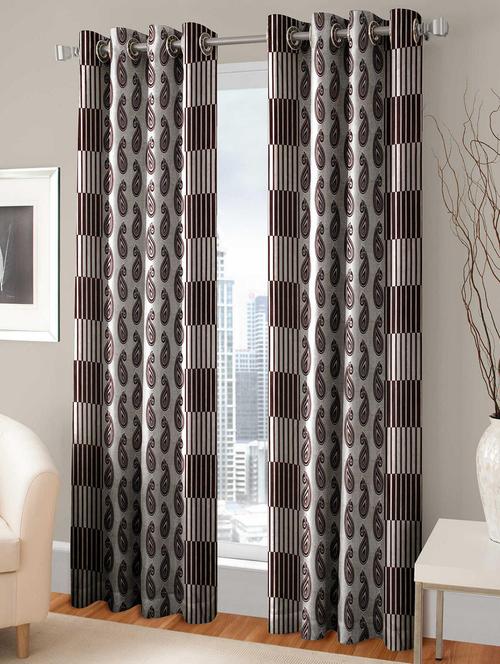 100 % Polyester Eyelet 150 TC Set of 2 Door Curtains - 14914898 - Very Small Image - 1