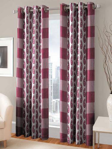 100 % Polyester Eyelet 150 TC Set of 2 Door Curtains - 14914899 - Very Small Image - 1