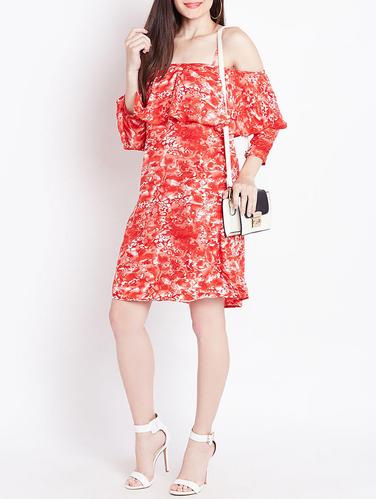 red printed shift dress - 14914959 - Very Small Image - 1