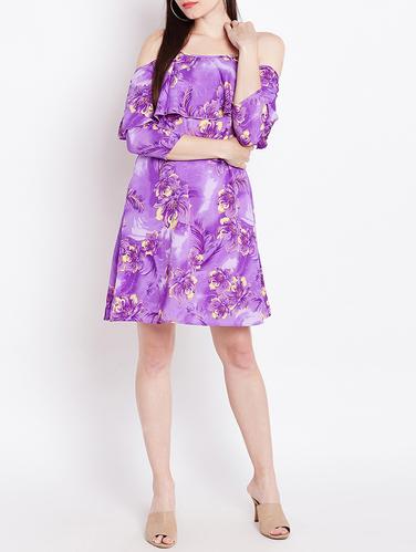 purple printed shift dress - 14914965 - Very Small Image - 1