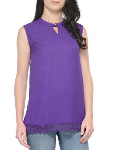 purple solid sleeveless top - 14915006 - Very Small Image - 1
