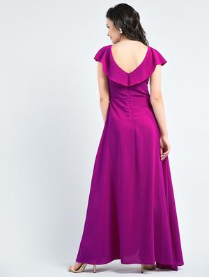 boat neck gown dress - 14915213 - Standard Image - 3