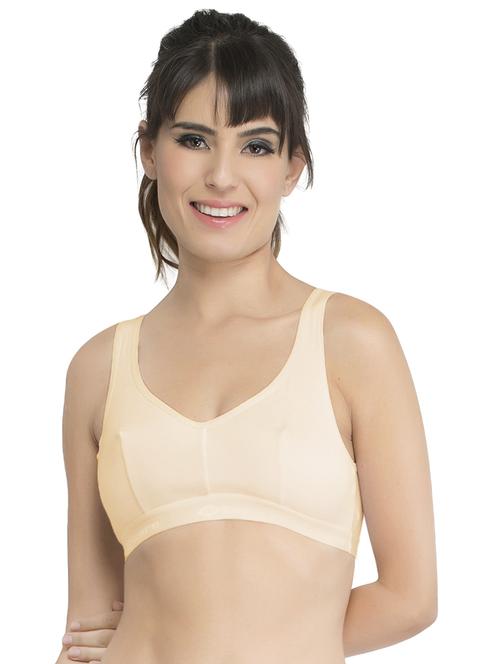 beige solid sports bra - 14915274 - Standard Image - 1