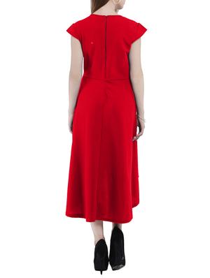 red solid high low dress - 14915575 - Standard Image - 3