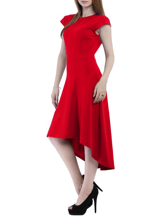 red solid high low dress - 14915575 - Zoom Image - 2