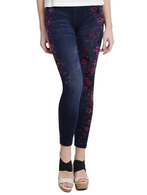 blue printed cotton jegging - 14915607 - Standard Image - 1