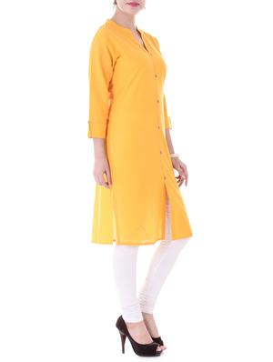 yellow cotton kurta - 14915938 - Standard Image - 2
