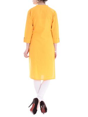 yellow cotton kurta - 14915938 - Standard Image - 3