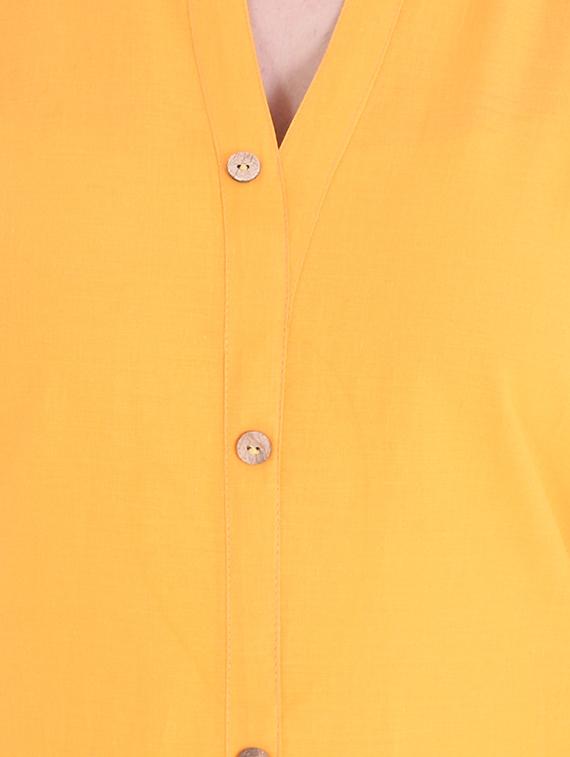 yellow cotton kurta - 14915938 - Zoom Image - 4