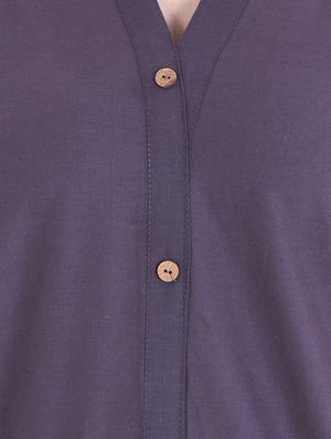 purple cotton straight kurta - 14915942 - Standard Image - 4