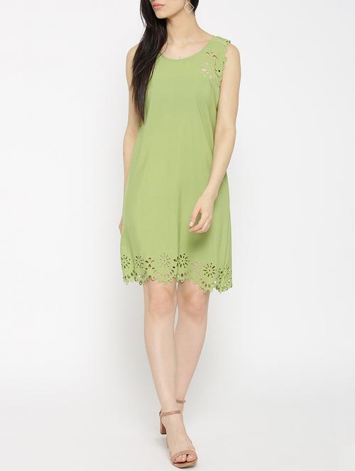 solid green a-line dress - 14915967 - Standard Image - 1