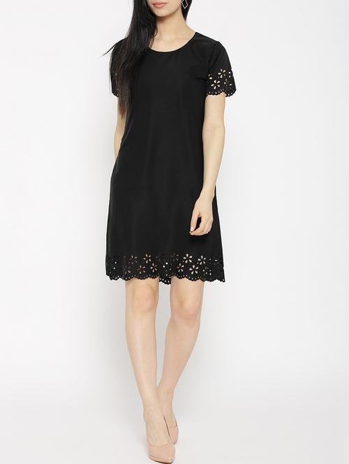 solid black a-line dress - 14915970 - Standard Image - 1