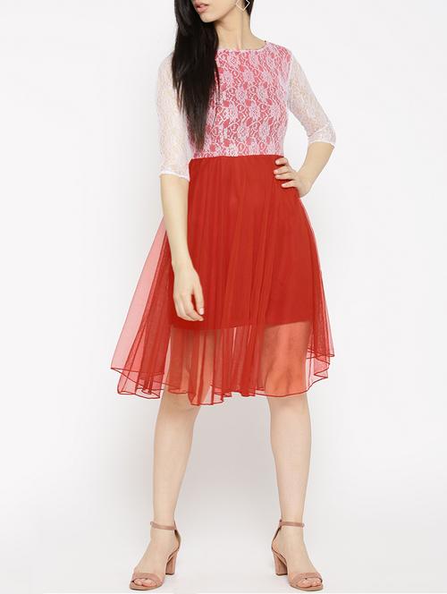 red fit & flare dress - 14915979 - Standard Image - 1