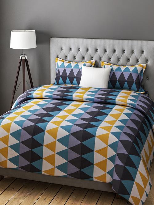 COTTON DOUBLE BEDSHEET WITH 2 PILLOW COVERS - 14916144 - Standard Image - 1