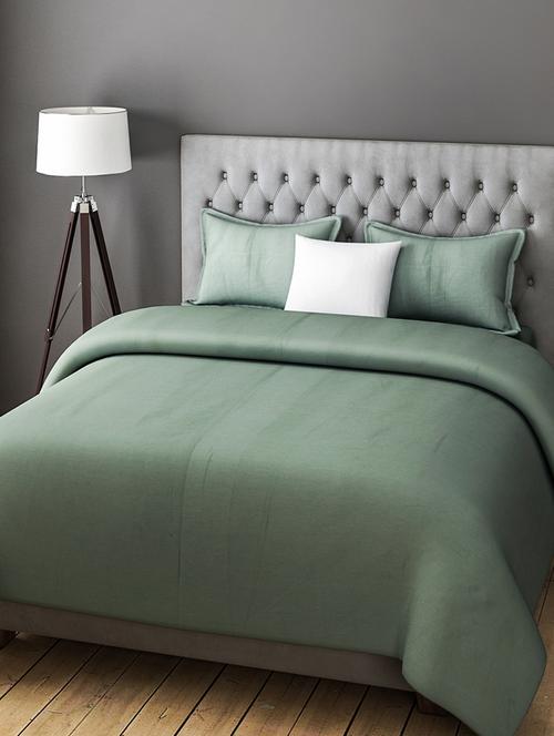 COTTON-SATIN DOUBLE BEDSHEET WITH 2 PILLOW COVERS - 14916195 - Very Small Image - 1