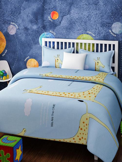 CARTOON PRINT DOUBLE BEDSHEET WITH 2 PILLOW COVERS - 14916205 - Standard Image - 1