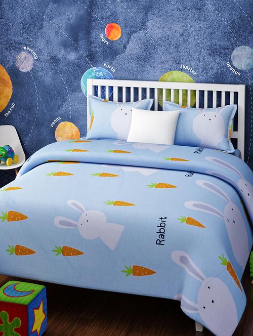 CARTOON PRINT DOUBLE BEDSHEET WITH 2 PILLOW COVERS - 14916207 - Standard Image - 1