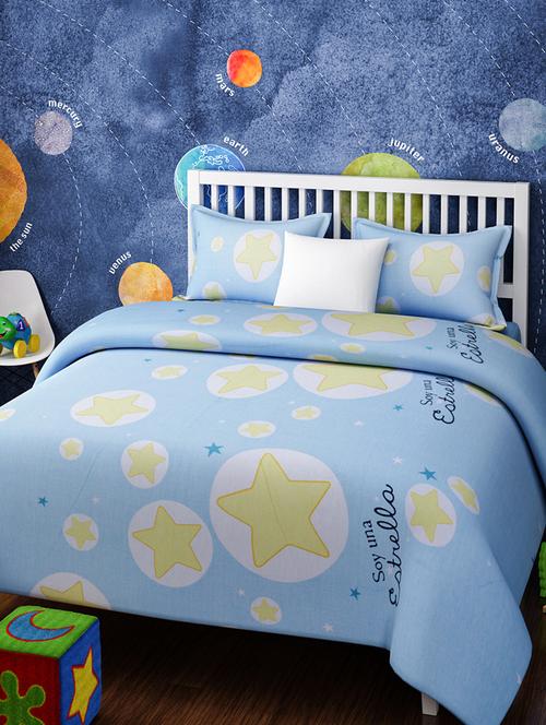 CARTOON PRINT DOUBLE BEDSHEET WITH 2 PILLOW COVERS - 14916210 - Standard Image - 1