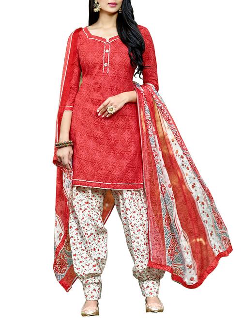 Printed unstitched salwar suit - 14916888 - Very Small Image - 1