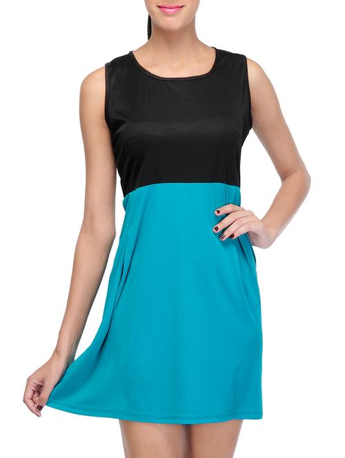 multicolored color block a-line dress - 14917234 - Very Small Image - 1