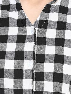 black cotton checkered shirt - 14917275 - Standard Image - 4