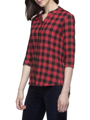 red cotton checkered shirt - 14917276 - Standard Image - 2