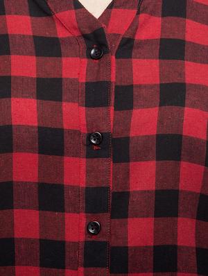 red cotton checkered shirt - 14917276 - Standard Image - 4