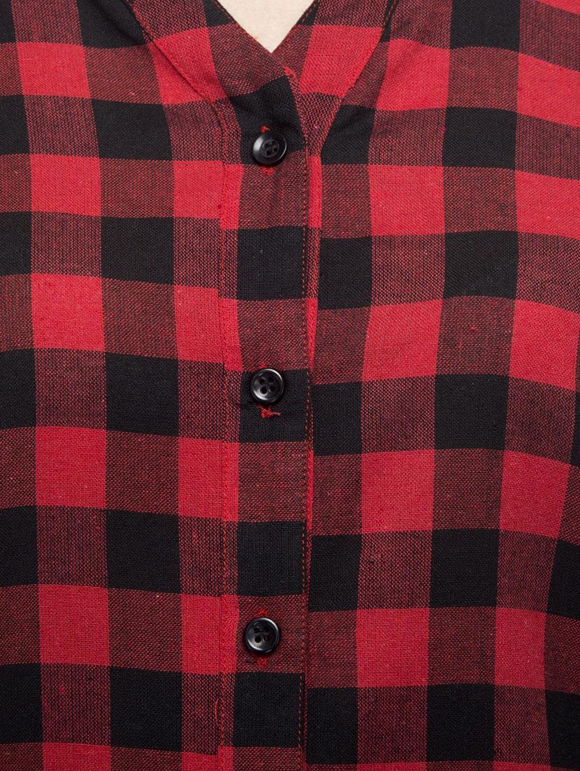 red cotton checkered shirt - 14917276 - Zoom Image - 4