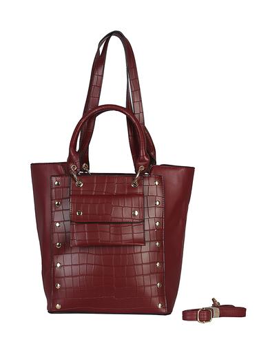 wine leatherette regular handbag - 14918050 - Very Small Image - 1