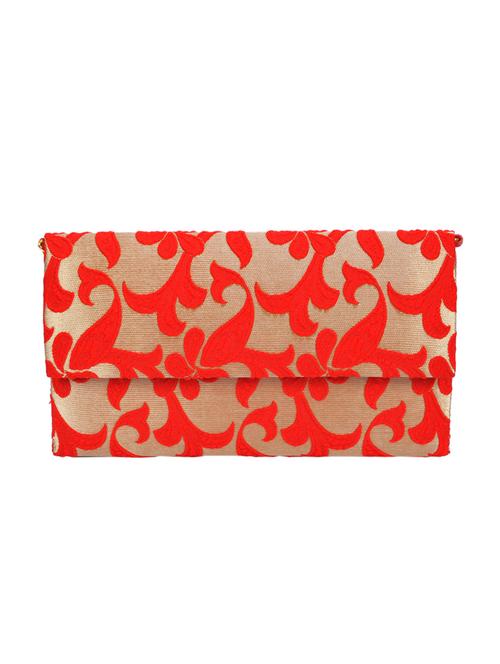 red polyester fold over clutch - 14918174 - Standard Image - 1