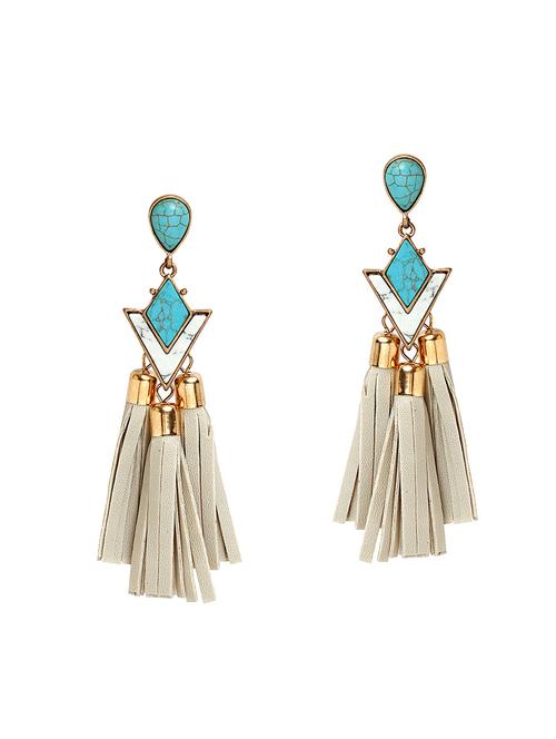 blue metal tassel earrings - 14918525 - Very Small Image - 1