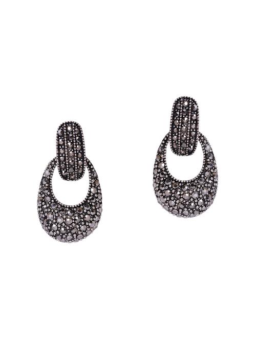 silver metal drop earrings - 14918551 - Very Small Image - 1