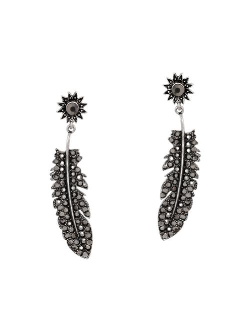 silver metal drop earrings - 14918556 - Very Small Image - 1